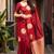 Red soft silk blend banarasi jacuard work designer party wear saree with unstitched blouse piece