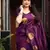 Purple soft silk blend banarasi jacuard work designer party wear saree with unstitched blouse piece