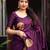 Purple soft silk blend banarasi jacuard work designer party wear saree with unstitched blouse piece