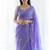 Lavender soft linen blend banarasi jacuard work designer party wear saree with unstitched blouse piece