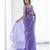 Lavender soft linen blend banarasi jacuard work designer party wear saree with unstitched blouse piece