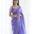 Lavender soft linen blend banarasi jacuard work designer party wear saree with unstitched blouse piece