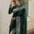 Green soft silk blend banarasi jacuard work designer party wear saree with unstitched blouse piece