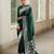 Green soft silk blend banarasi jacuard work designer party wear saree with unstitched blouse piece