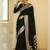 Black soft silk blend banarasi jacuard work designer party wear saree with unstitched blouse piece