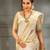 Off white soft silk blend banarasi jacuard work designer party wear saree with unstitched blouse piece