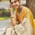Off white silk blend banarasi saree with unstitched blouse piece