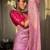Baby pink soft silk blend banarasi jacuard work designer party wear saree with unstitched blouse piece