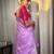 Lavender pink soft silk blend banarasi jacuard work designer party wear saree with unstitched blouse piece