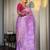 Lavender pink soft silk blend banarasi jacuard work designer party wear saree with unstitched blouse piece