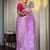 Lavender pink soft silk blend banarasi jacuard work designer party wear saree with unstitched blouse piece