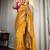 Yellow pink soft silk blend banarasi jacuard work designer party wear saree with unstitched blouse piece