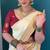 White red soft silk blend banarasi jacuard work designer party wear saree with unstitched blouse piece