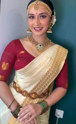 White red silk blend banarasi saree with unstitched blouse piece 3