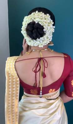 White red silk blend banarasi saree with unstitched blouse piece 4