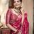 Rani pink soft silk blend banarasi jacuard work designer party wear saree with unstitched blouse piece