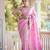 Baby pink soft silk blend banarasi jacuard work designer party wear saree with unstitched blouse piece