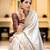 White soft silk blend banarasi jacuard work designer party wear saree with unstitched blouse piece