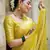 Yellow soft silk blend banarasi jacuard work designer party wear saree with unstitched blouse piece