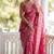 Pink soft silk blend banarasi jacuard work designer party wear saree with unstitched blouse piece
