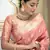 Peach soft silk blend banarasi jacuard work designer party wear saree with unstitched blouse piece