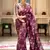 Dark wine soft silk blend banarasi jacuard work designer party wear saree with unstitched blouse piece