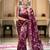 Dark wine soft silk blend banarasi jacuard work designer party wear saree with unstitched blouse piece