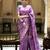 Lavender soft silk blend banarasi jacuard work designer party wear saree with unstitched blouse piece