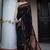 Black soft silk blend banarasi jacuard work designer party wear saree with unstitched blouse piece