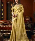 Heavy tissue saree with allover cow butta design & fancy tassels