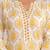 Yellow White Floral Block Printed Indian Readymade Straight Salwar Kameez Kurti Pant Dupatta Set