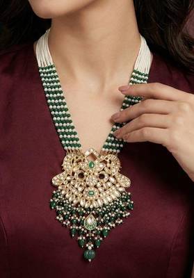 Green beaded necklaces 2
