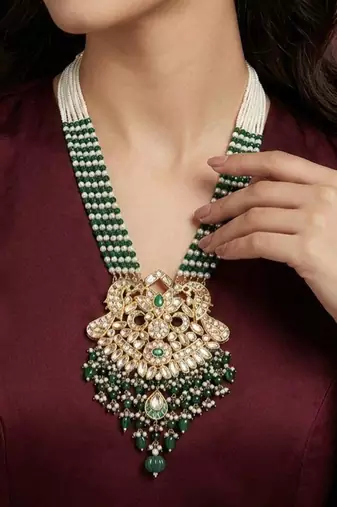 Green beaded necklaces