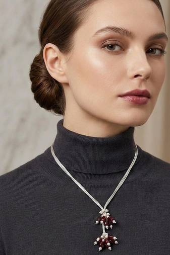 Maroon beaded necklaces