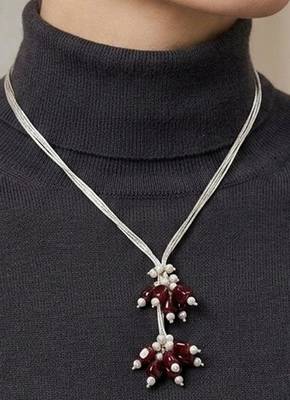Maroon beaded necklaces 2