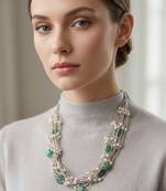 Green beaded necklaces