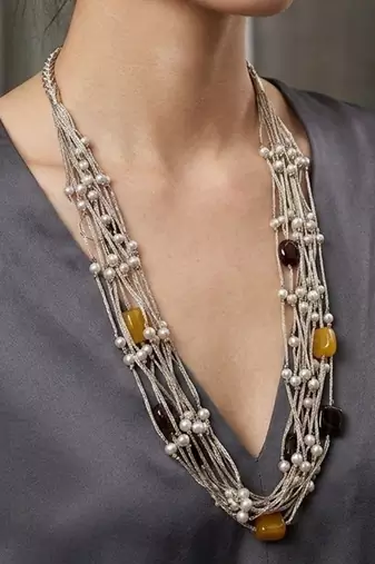 Multicolor stone necklaces