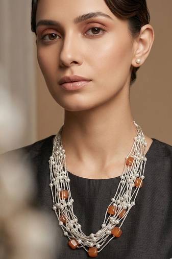 Orange stone necklaces