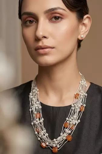 Orange stone necklaces