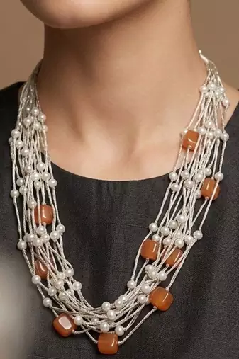 Orange stone necklaces