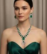 Green studded necklaces