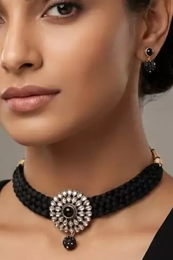 Black beaded necklaces