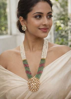 Green beaded necklaces 1