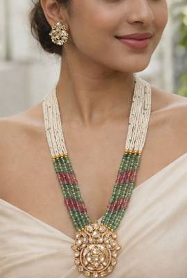 Green beaded necklaces 2