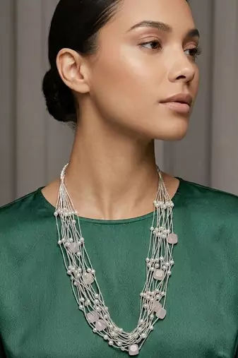 Off white stone necklaces