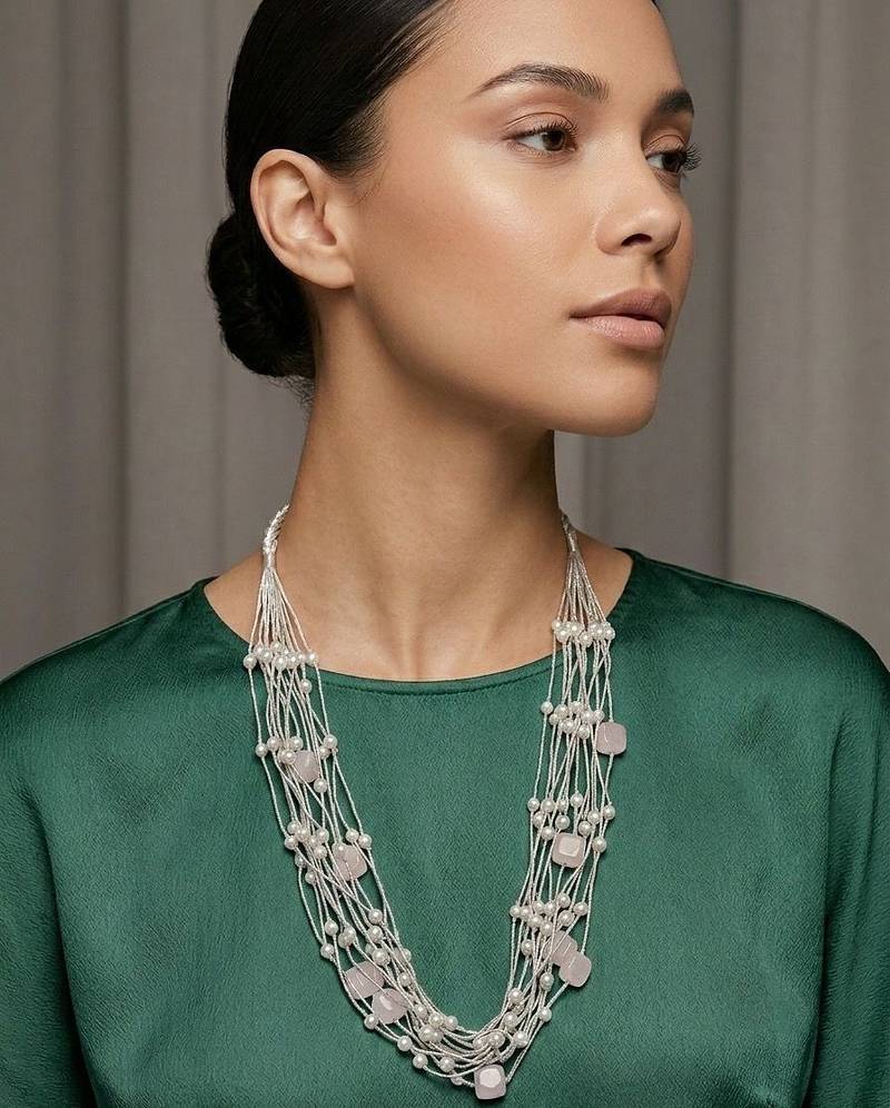 Off white stone necklaces