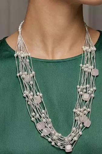 Off white stone necklaces