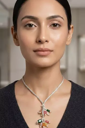 Multicolor pearl necklaces