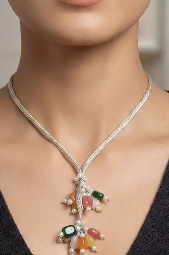 Multicolor pearl necklaces