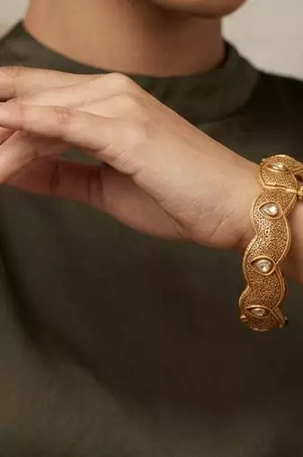 Golden gold plated bangle